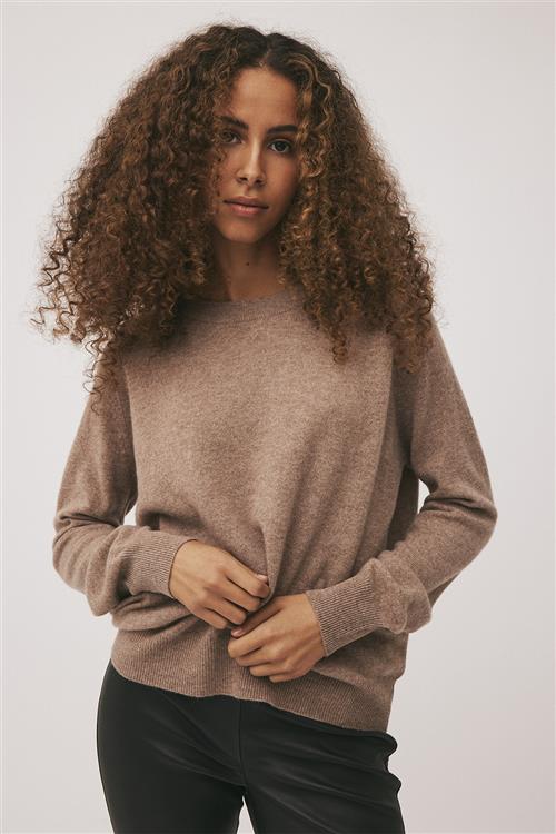 Magasin du Nord Collection Magasin Mabel 2 100 Cashmere Kvinde Sand Melange Sweaters Str XL Cashmere