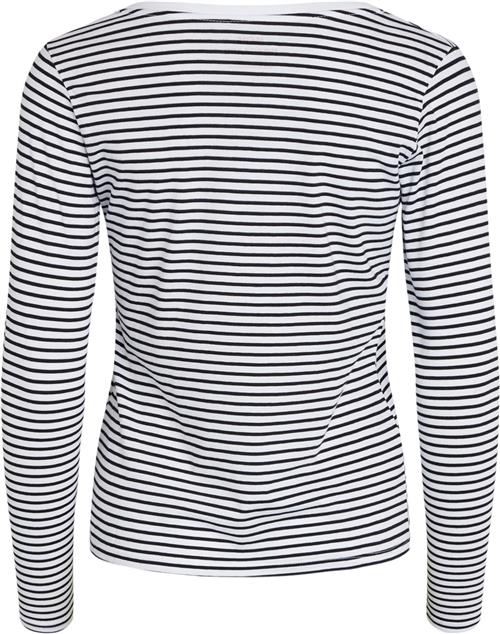 Mads Nørgaard - Copenhagen Organic Favorite Stripe Tenna Tee LS Kvinde White/black Langærmede T-shirts Str L - Bomuld hos Magasin