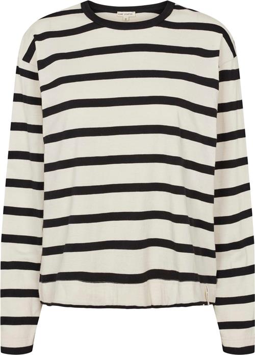 esmé studios Essigne LS Striped Top Gots Kvinde Pristine Langærmede T-shirts Str L - hos Magasin