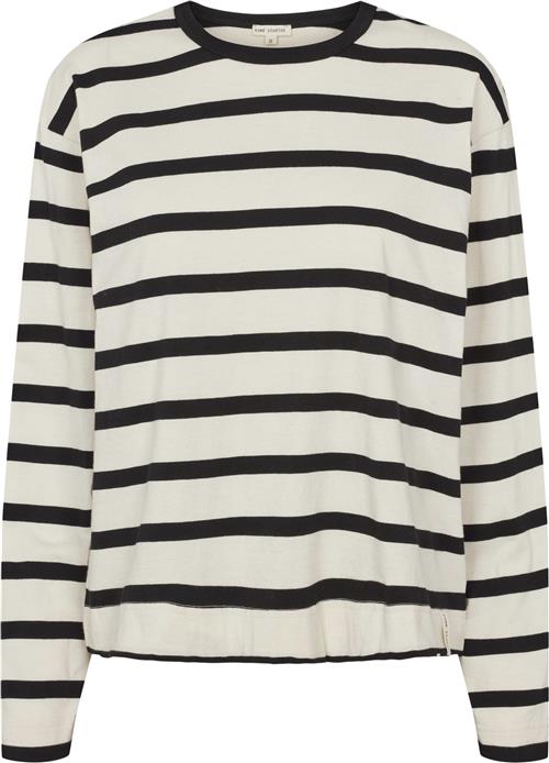 esmé studios Essigne LS Striped Top Gots Kvinde Pristine Langærmede T-shirts Str XL - hos Magasin