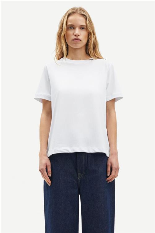 Samsøe Samsøe Camino Tshirt ss 6024 Kvinde White Kortærmede T-shirts Str S - hos Magasin