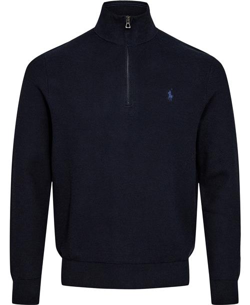 Se Polo Ralph Lauren Meshknit Cotton Quarter-zip Sweater Mand Navy Htr Turtlenecks Str L - Bomuld hos Magasin ved Magasin