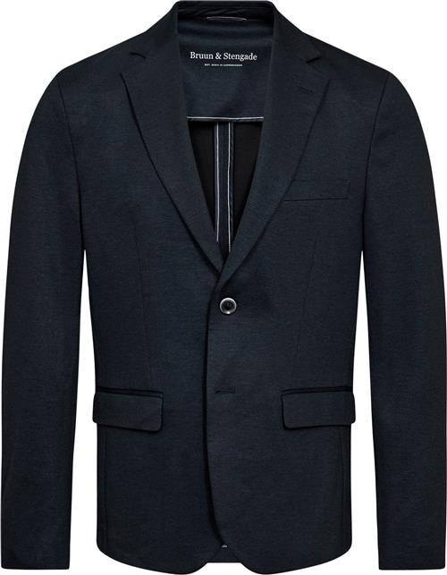 Se Bruun & Stengade BS Chapelle Classic Fit Blazer Mand Navy Blazere Str 48 - hos Magasin ved Magasin