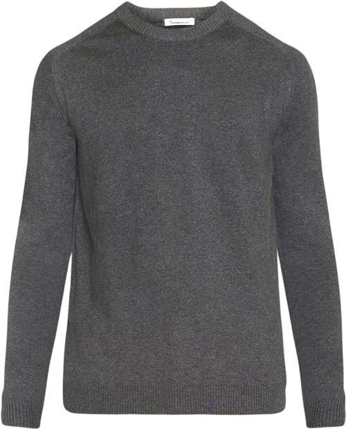 Knowledge Cotton Apparel Regular Merino Knit Crew Neck RWS Mand Grå Sweaters Str L Merino - hos Magasin