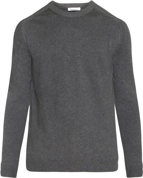 Knowledge Cotton Apparel Regular Merino Knit Crew Neck RWS Mand Grå Sweaters Str M Merino - hos Magasin