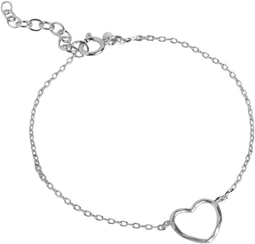 ENAMEL Copenhagen Bracelet, Organic Heart 15 + 3 cm - Kædearmbånd Med Vedhæng hos Magasin