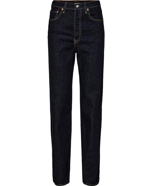 Levi's Ribcage Full Length Small Cour Kvinde Dark Indigo - Flat Finish Skinny Jeans Straight Fit Str W27 / L34 - hos Magasin