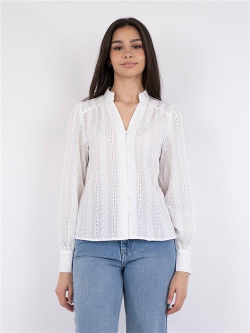 Se Neo Noir Massima Embroidery Blouse Kvinde White Langærmede Bluser Str 34 - hos Magasin ved Magasin