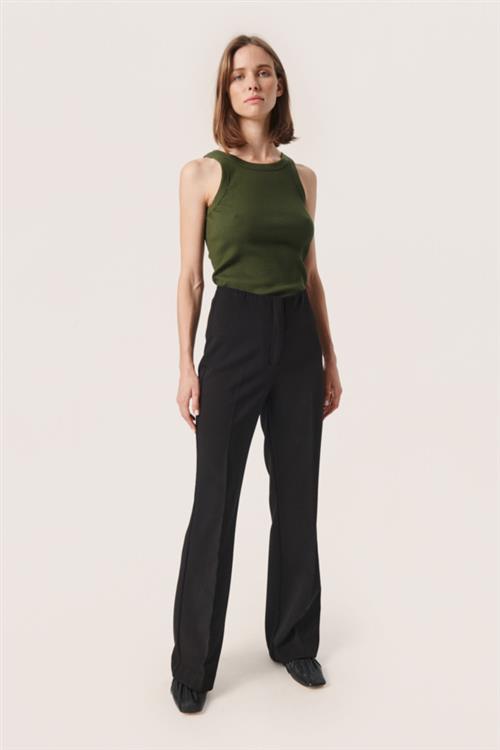 Se Soaked in Luxury Slcorinne Pants Kvinde Black Flare Bukser Slim Fit Str L - hos Magasin ved Magasin