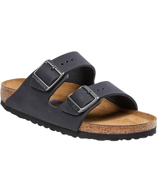 Se Birkenstock Arizona Soft Footbed Oiled Leather Kvinde Black Flade Sandaler Str 41 - Læder hos Magasin ved Magasin