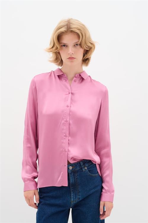 InWear Leonore Shirt Premium Kvinde Cashmere Rose Langærmede Skjorter Relaxed Fit Str 42 - hos Magasin