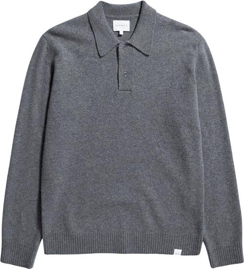 Norse Projects Norse Standard Merino Lambswool Polo Mand Grey Melange Sweaters Str S Merino - hos Magasin