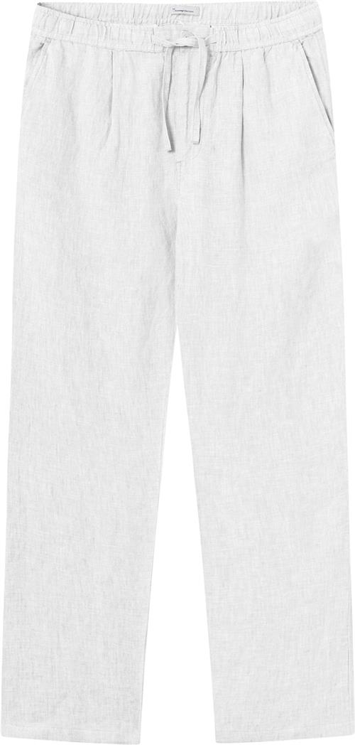 Knowledge Cotton Apparel Loose Linen Pant Gots/vegan Mand Hvid Casual Bukser Str S - hos Magasin