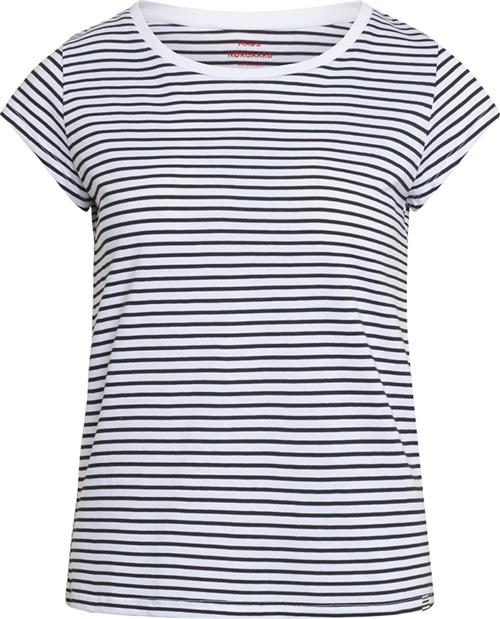 Mads Nørgaard - Copenhagen Organic Favorite Stripe Teasy Kvinde White/black Kortærmede T-shirts Str L - Bomuld hos Magasin