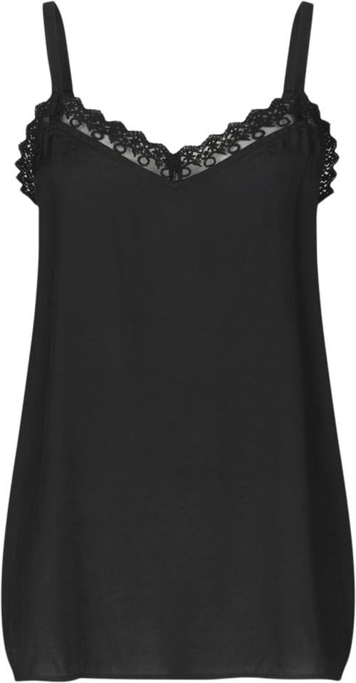 Lollys Laundry Vianell Top SL Kvinde Black Tanktoppe Regular Fit Str S - hos Magasin