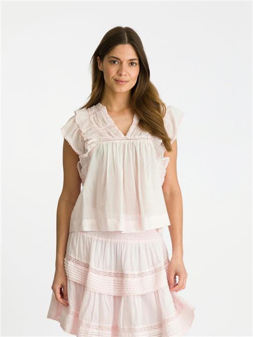 Se Neo Noir Jayla S Voile Top Kvinde Light Pink Toppe Str 40 - hos Magasin ved Magasin