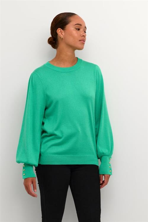 Kaffe Kalizza Round Neck Knit Pullover Kvinde Gumdrop Green Sweaters Str XS - hos Magasin