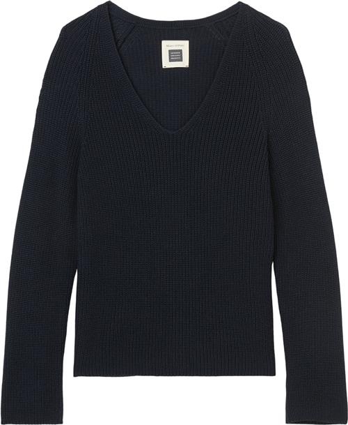 Marc O’Polo Pullover, Vneck, Long-sleeve, Half Kvinde Night Sky Sweaters Str S - hos Magasin