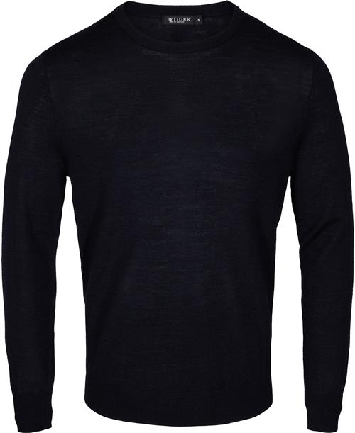 Se Tiger of Sweden Nichols Pullover Mand Blå Sweaters Slim-fit Str M - Uld hos Magasin ved Magasin