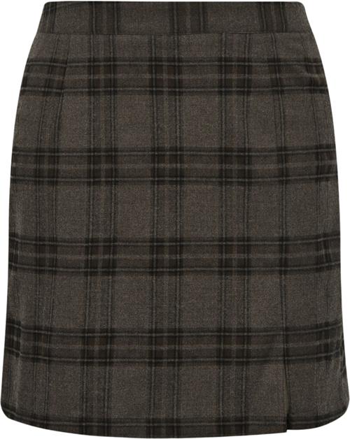 A-VIEW Annali Check Skirt Kvinde Brown/sand Korte Nederdele Slim Fit Str 38 - hos Magasin