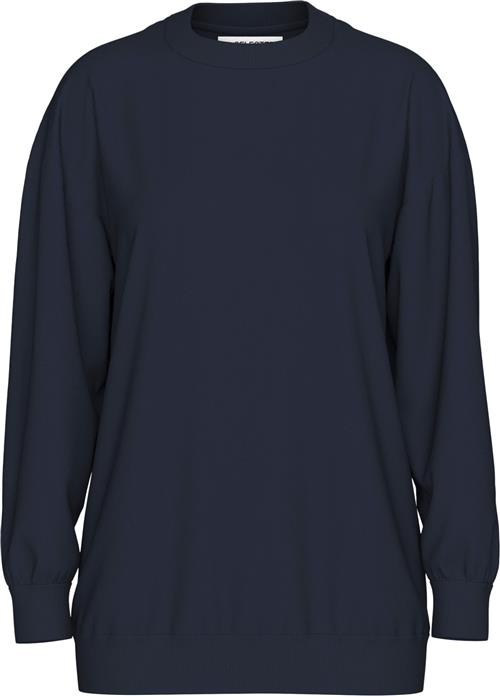 Selected Femme Slfgia Yrsa LS Crew Neck Sweat Noos Kvinde Mørkeblå Sweatshirts Str L - hos Magasin