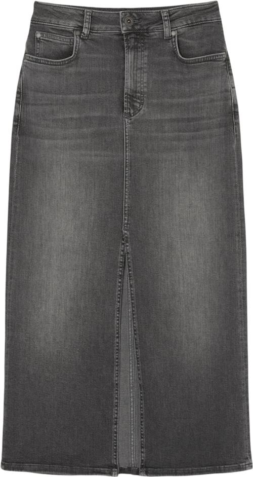 Marc O’Polo Denim Skirt, High Waist, Regular le Kvinde Dark Grey Lefthand Wash Midi Nederdele Str 29 Denim - hos Magasin