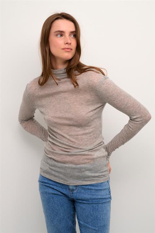 Karen by Simonsen Dollykb Turtleneck Kvinde Opal Gray Melange Rullekraver Str L - hos Magasin