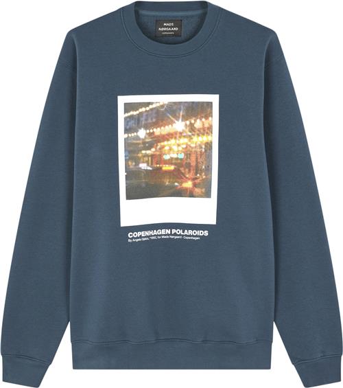 Mads Nørgaard - Copenhagen Standard Crew Poloroide Sweat Mand Blå Sweatshirts Str XL - hos Magasin