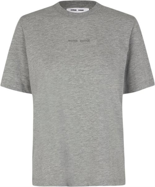 Se Samsøe Samsøe Sadalila Tshirt 10379 Kvinde Grey Mel. Kortærmede T-shirts Str S - Bomuld hos Magasin ved Magasin