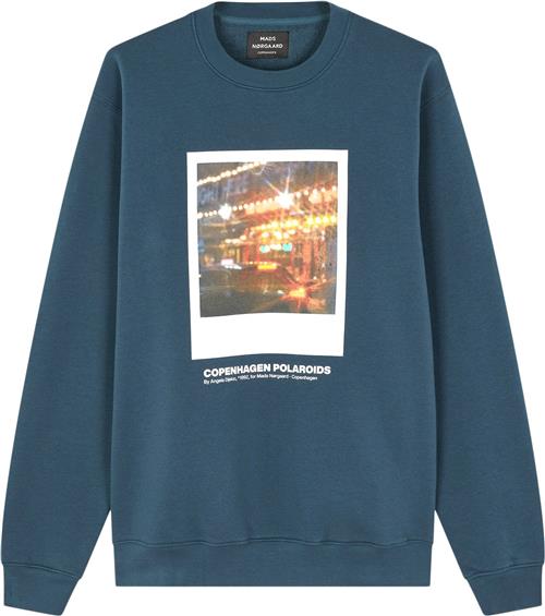 Mads Nørgaard - Copenhagen Standard Crew Poloroide Sweat Mand Blå Sweatshirts Str M - hos Magasin