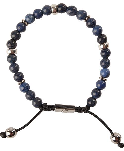 Nialaya Men's Beaded Bracelet With Blue Dumortierite And Silver XL - Armbånd Stål hos Magasin