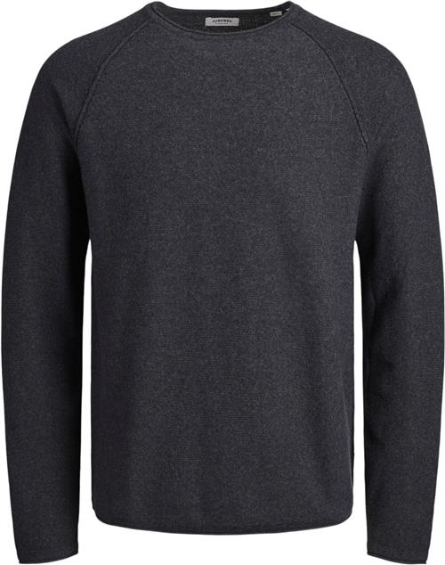 Se JJ-REBEL Jrebnoah Knit Crew Neck Mand Dark Grey Melange Sweaters Str XL - hos Magasin ved Magasin