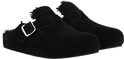 Lovelies Nesso Skin Mules With Adjustable Bucket Kvinde Black Flade Sandaler Str 41 - Gummi hos Magasin