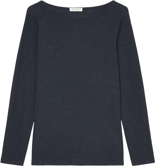 Marc O’Polo Tshirt, Long Sleeve, Boat Neck Kvinde Manic Midnight Langærmede T-shirts Str XS - hos Magasin