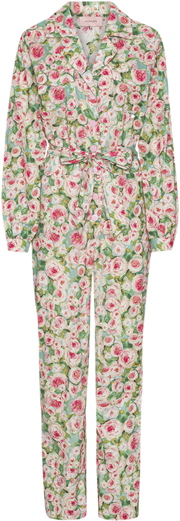 HUNKØN Laura Jumpsuit Kvinde Floral Buksedragter Str XS - hos Magasin