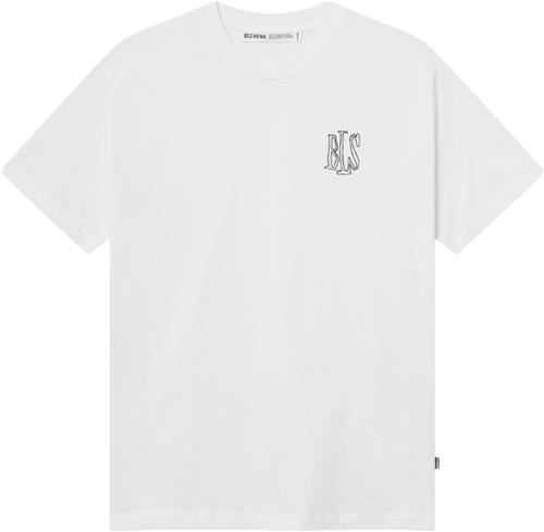 BLS Hafnia Handwritten Tshirt Mand White Kortærmede T-shirts Regular Fit Str S - Bomuld hos Magasin