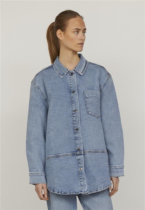 Se SisterS Point Oveash1 Kvinde M. Grey Wash Denimskjorter Str L - Denim hos Magasin ved Magasin