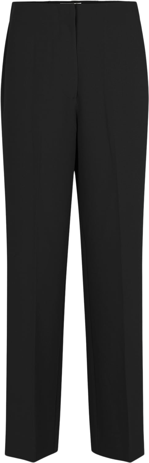 Second Female Evie Classic Trousers Kvinde Black Bukser Med Lige Ben Str L - Viskose hos Magasin