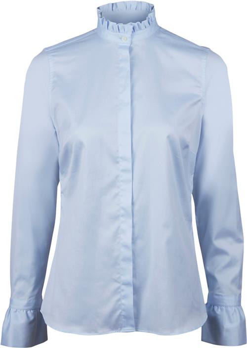 Se Stenströms Darya Blouse, Frill Collar Flyfront Frill Cuff Kvinde Blue Langærmede Skjorter Str 46 - Bomuld hos Magasin ved Magasin