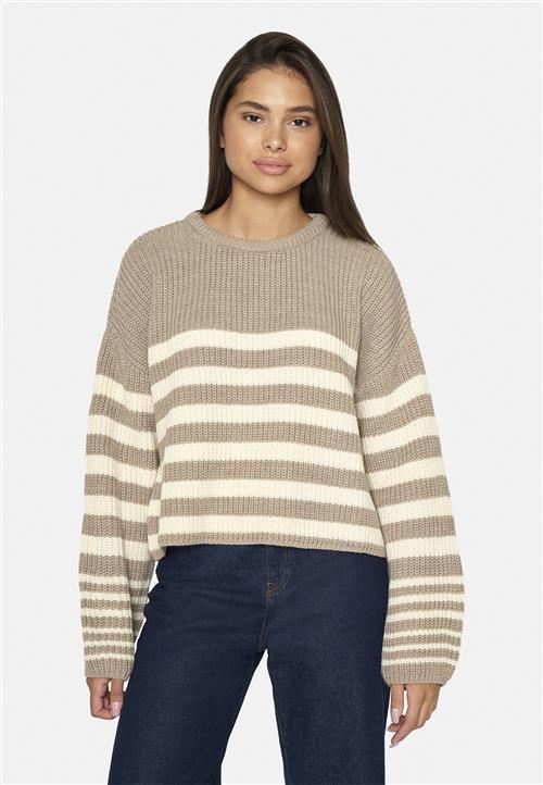 SisterS Point Mibacropped Kvinde Earth/cream Sweaters Str XS - hos Magasin