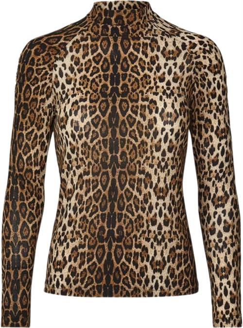 Lollys Laundry Ellen Blouse Kvinde Leopard Print Langærmede T-shirts Regular Fit Str M - Polyester hos Magasin