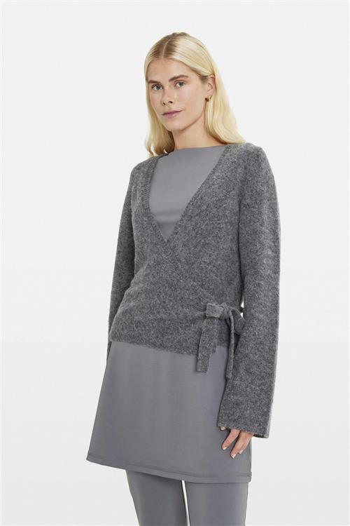 Se Envii Enada LS VN Knit 7216 Kvinde Dark Grey Mel Sweaters Str XS - hos Magasin ved Magasin