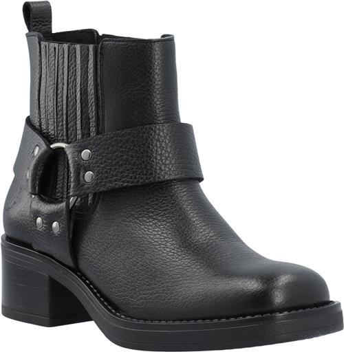 Se Cashott Casrikke Chelsea Biker Boot Leather Kvinde Black Ankelstøvler Str 39 - hos Magasin ved Magasin