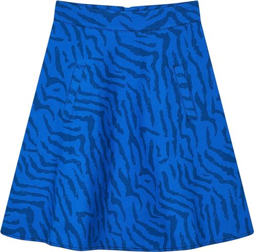 Mads Nørgaard - Copenhagen Sketch Denim Stelly Skirt Kvinde Blå Zebra Print Midi Nederdele Str 44 Denim - hos Magasin