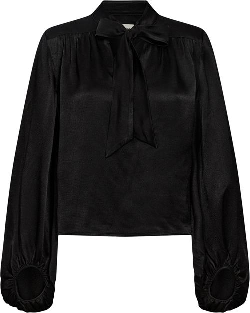 Designers Remix Lucille Bow Blouse Kvinde Sort Toppe Str 40 - hos Magasin