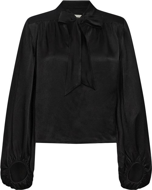 Designers Remix Lucille Bow Blouse Kvinde Sort Toppe Str 36 - hos Magasin