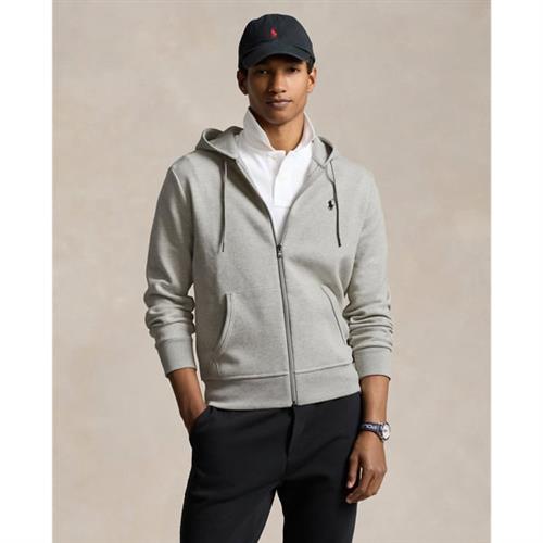 Polo Ralph Lauren Doubleknit Full-zip Hoodie Mand Grå Hoodies Str L - Bomuld hos Magasin