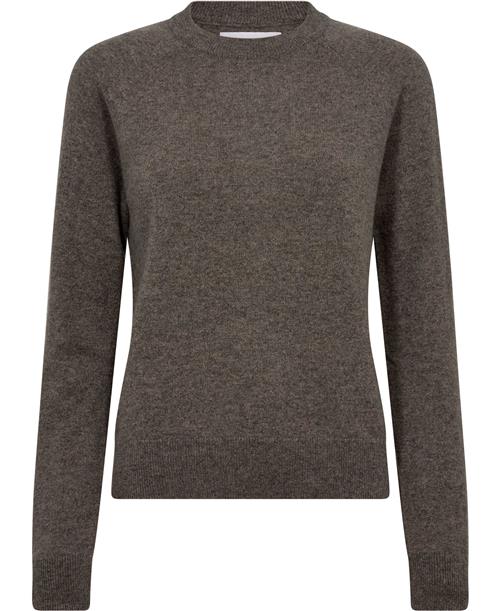 Se Samsøe Samsøe Boston Oneck 6304 Kvinde Grey Blue Mel. Sweaters Str L - hos Magasin ved Magasin