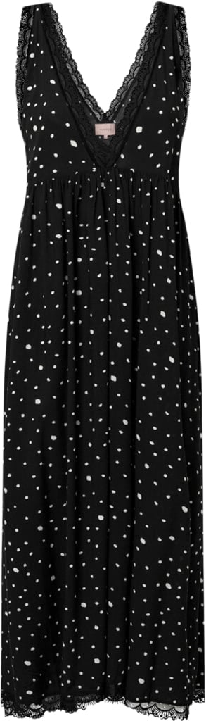 HUNKØN Kris Dress Kvinde Black W/white Dots Maxi Kjoler Str XS - hos Magasin