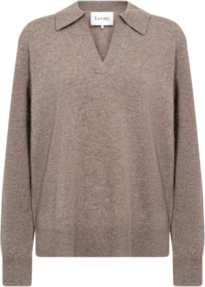 Levete room Lreloise 5 Kvinde L9852 - Taupe Gray Melange Sweaters Str XS - Cashmere hos Magasin